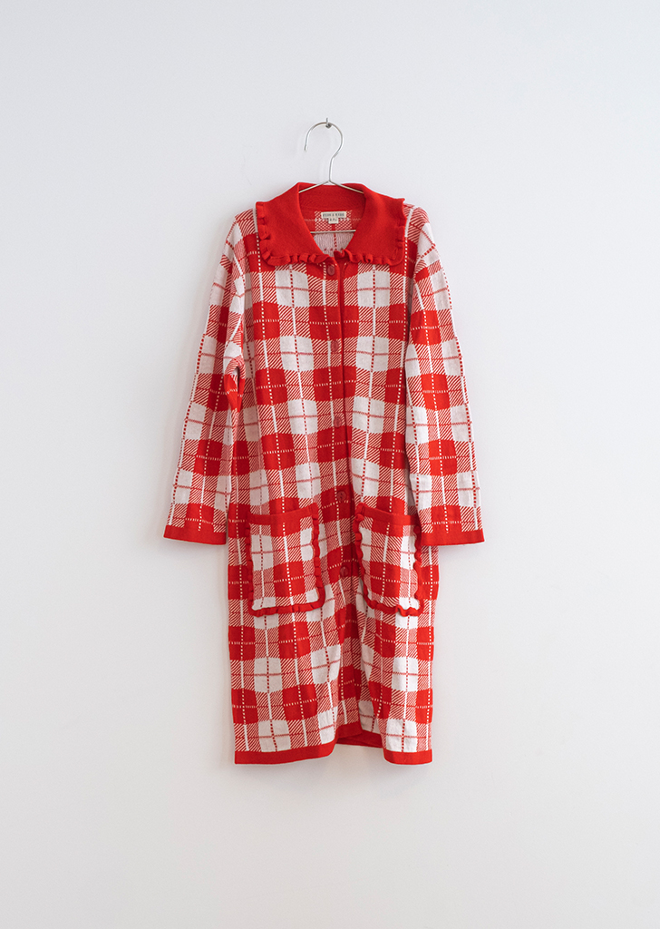 FKW23-013 :: Red Checks Coat - Red