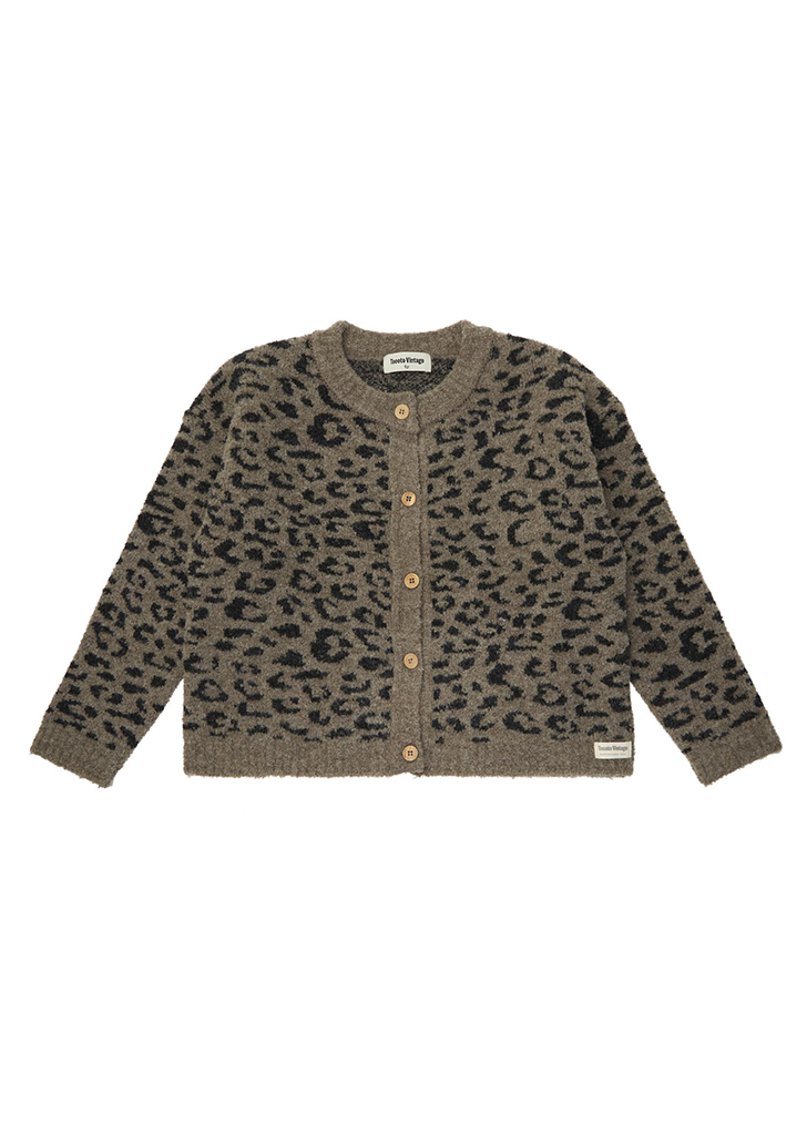 Animal Print Knitted Jacket - Brown #W60323-K