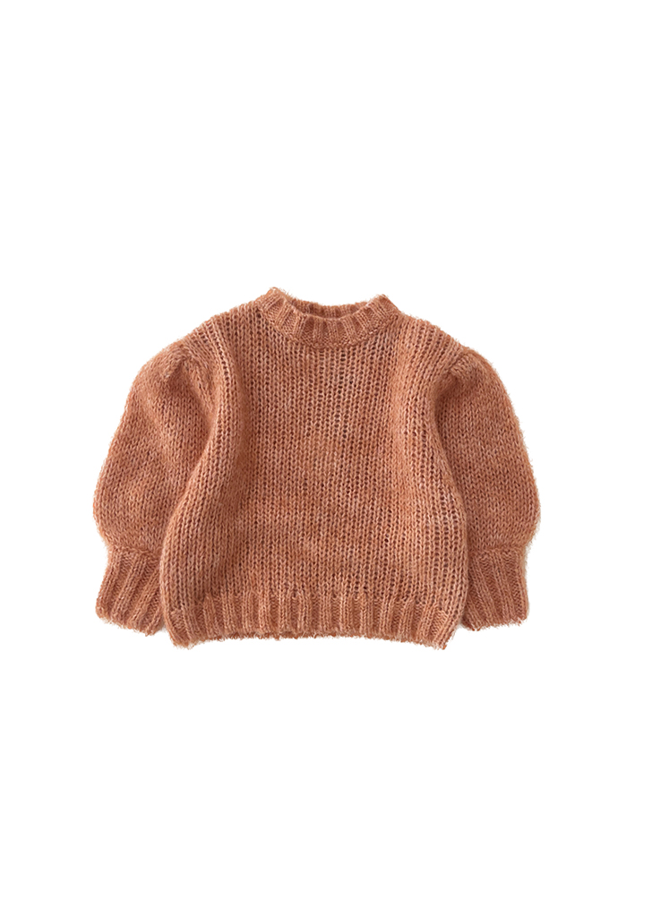 23212 Knitted Puffed Sweater - Peach #226