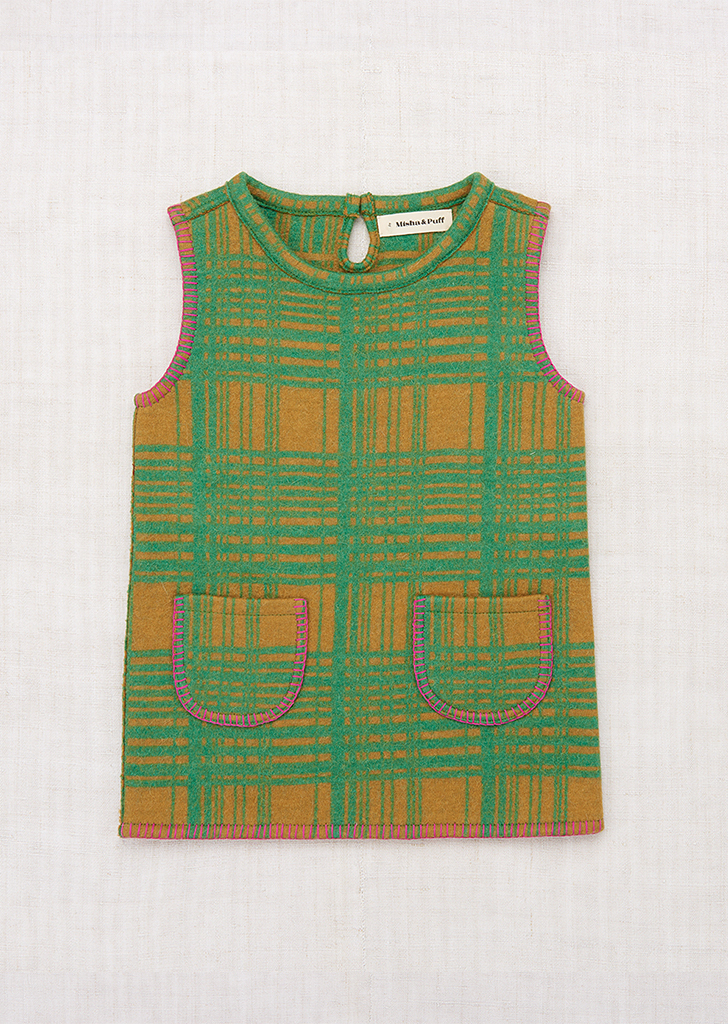 MP:: Blanket Stitch Tunic - Bottle Green Plaid ★ONLY 8Y★