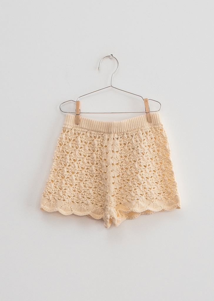 FKS24-003 :: Crochet Short - Ecru ★ONLY 10-11Y★
