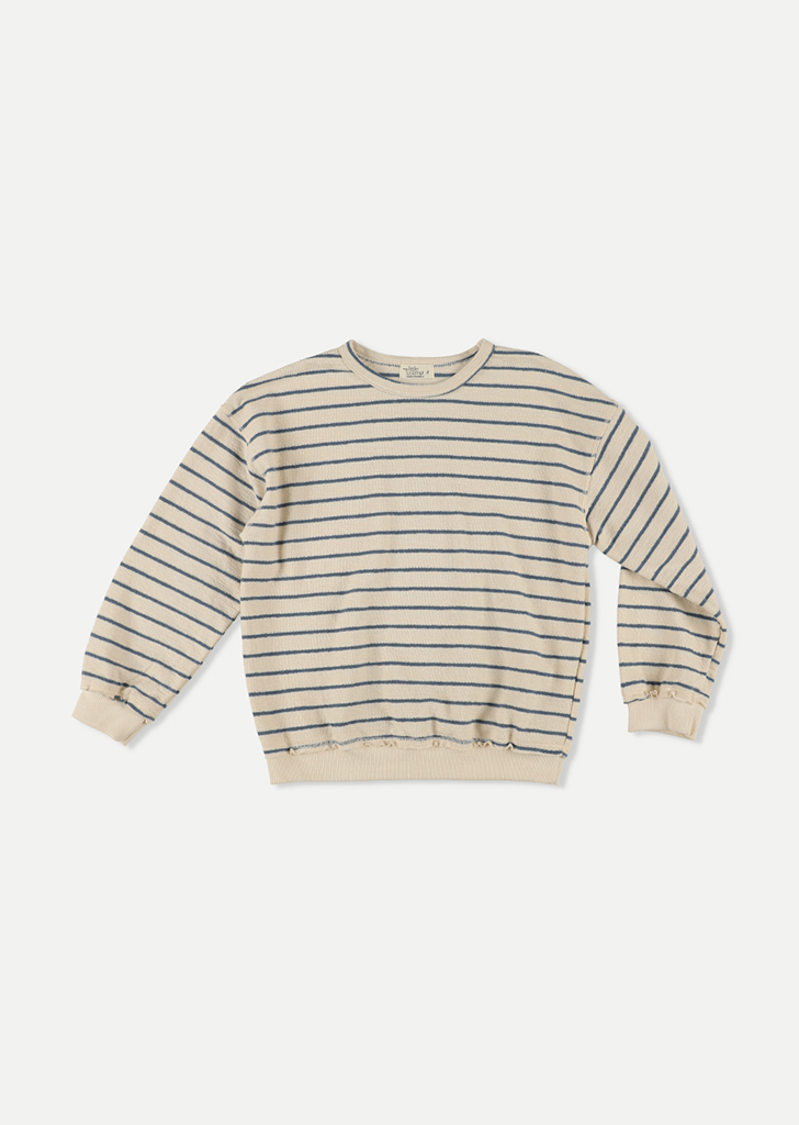 MLC :: Organic Crepe Stripe Sweatshirt - Blue