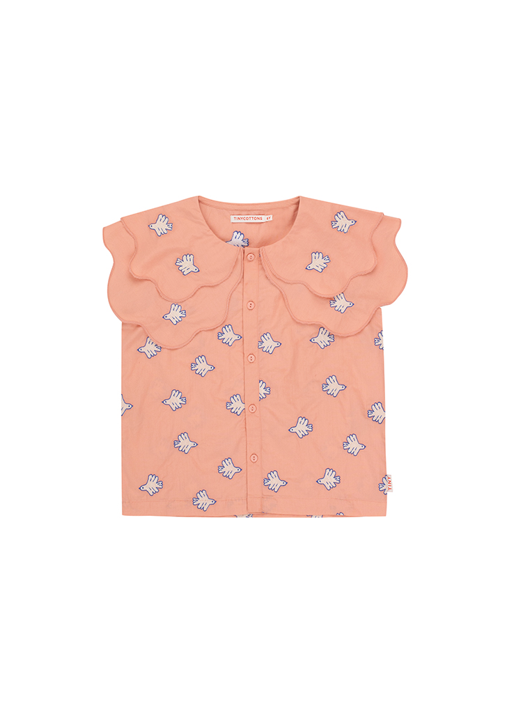 Doves Embroidered Blouse #SS24-273 - Papaya