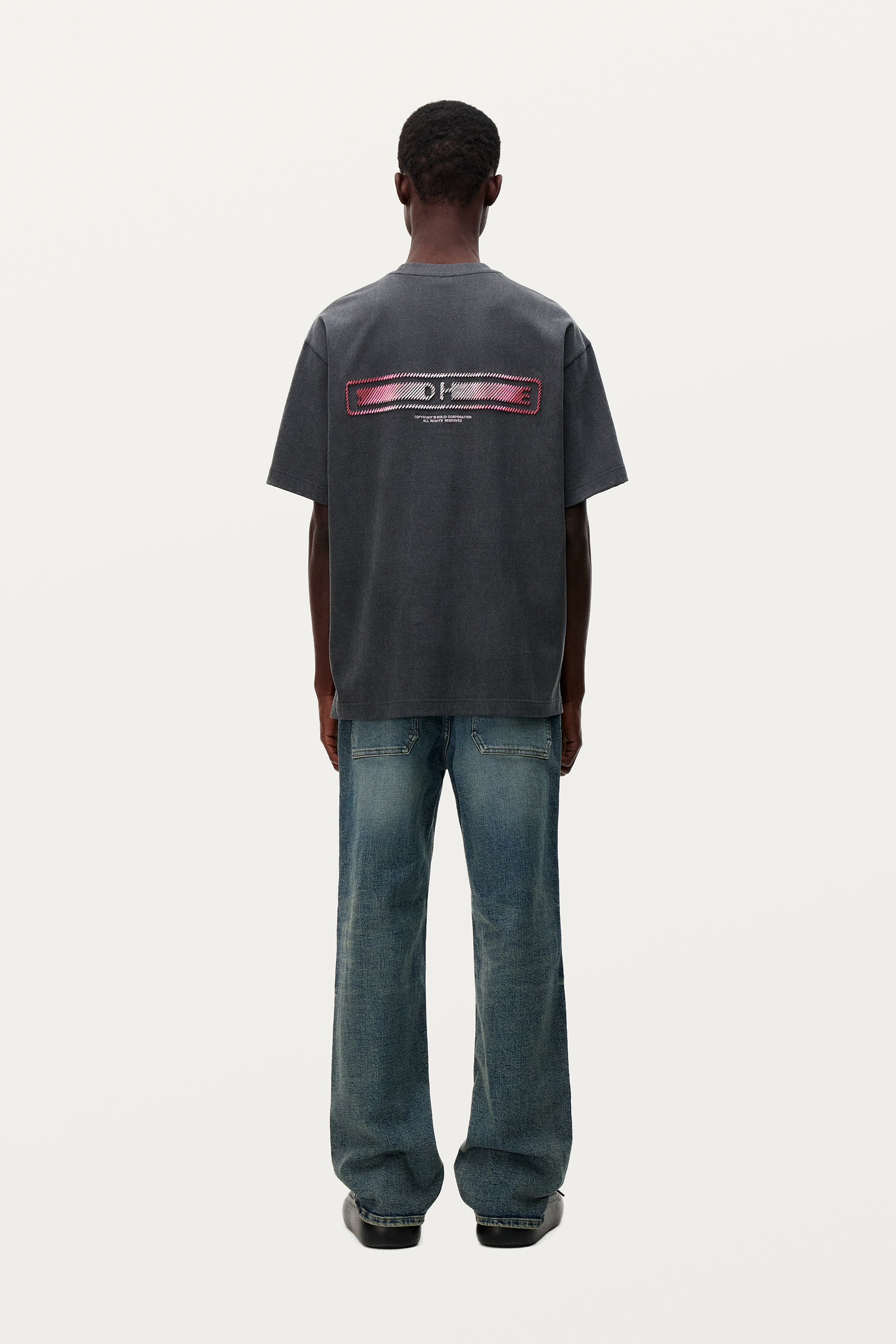 Gray Gradient Soft Back Logo T-Shirt - SOLIDHOMME.COM | Solid 