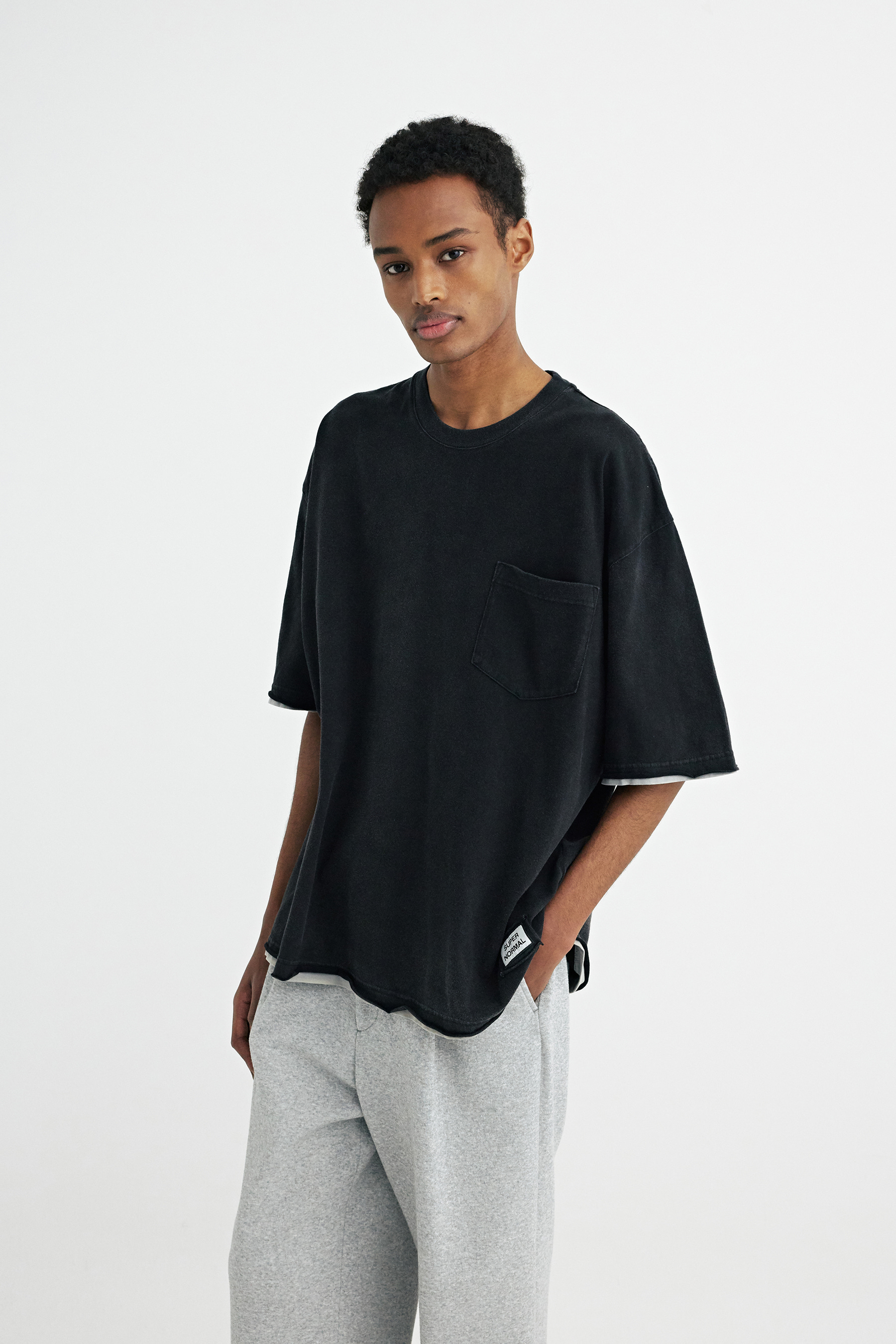 Gray Layered Short-Sleeve T-shirt - SOLIDHOMME.COM | Solid Homme 