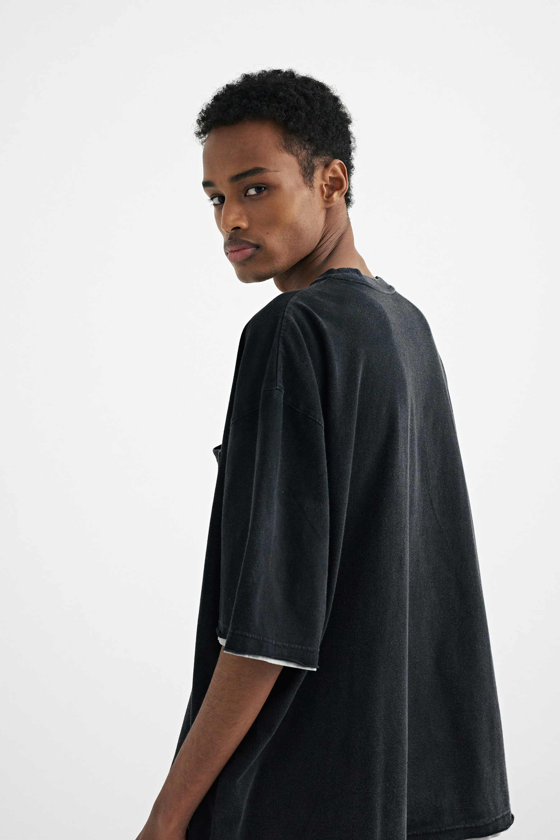 Gray Layered Short-Sleeve T-shirt - SOLIDHOMME.COM | Solid Homme 