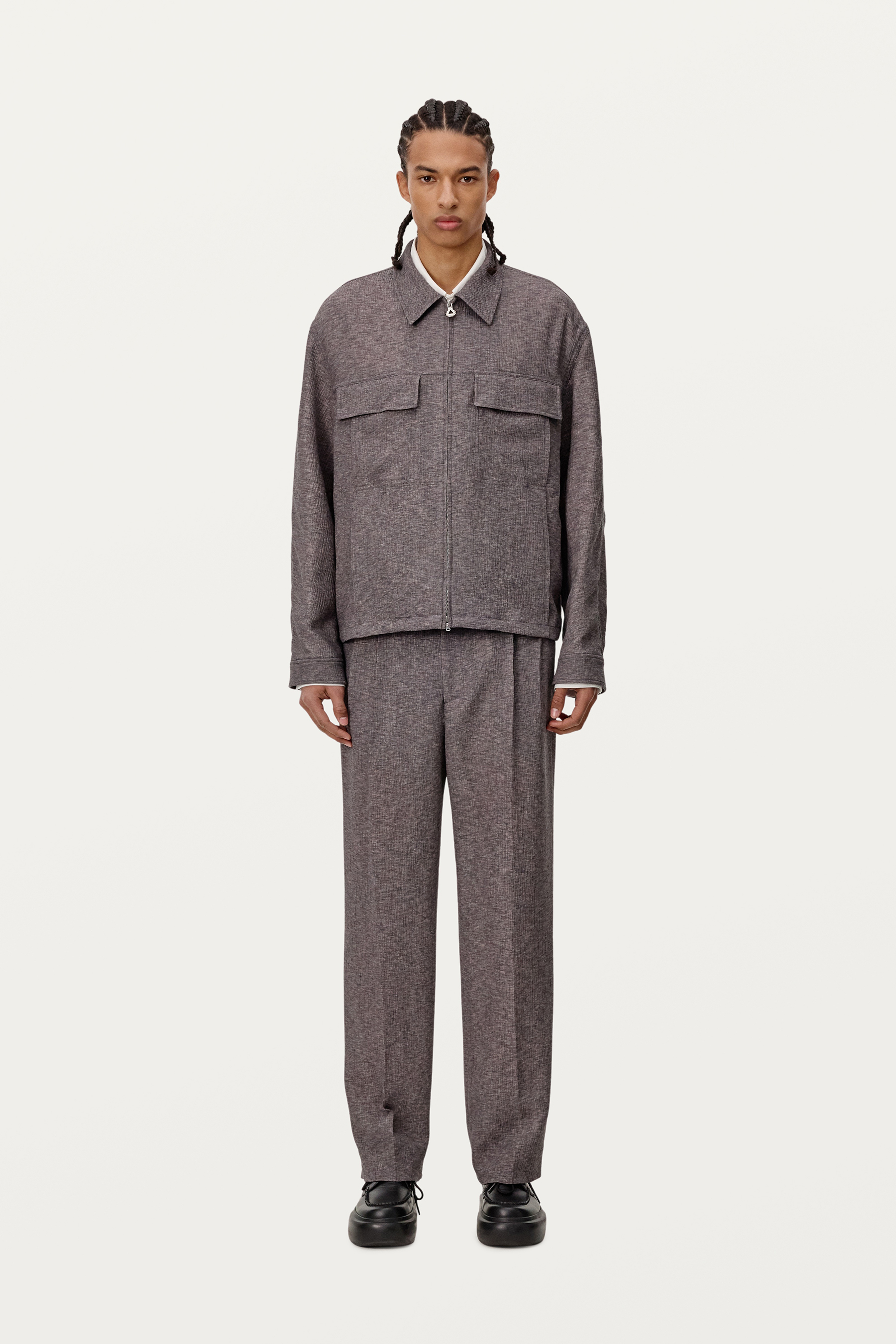【関税込み】Solid Homme グレー プリント フーディ SOLID HOMME(ソリッドオム) パーカー・フーディ(メンズ) - 海外