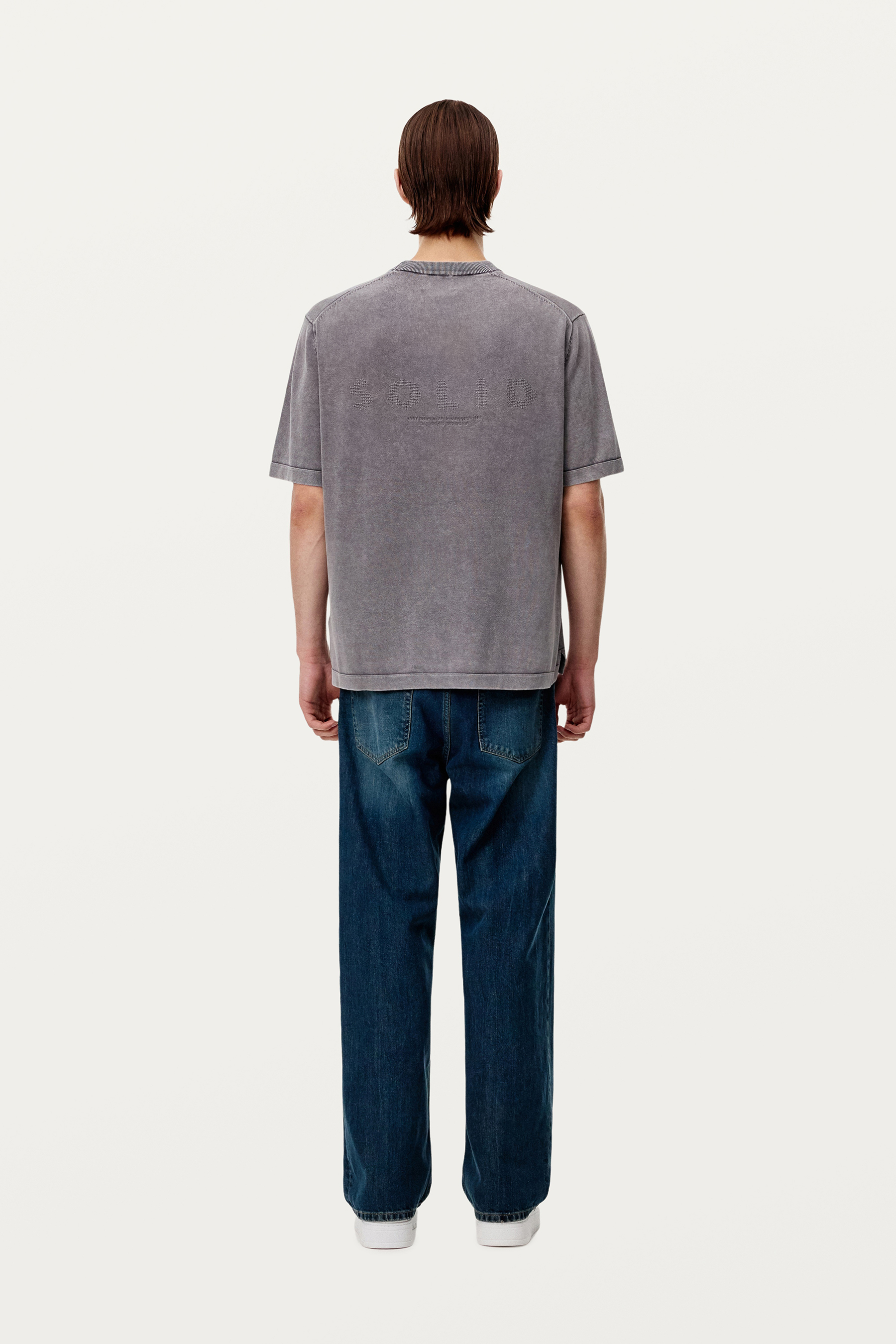【関税込み】Solid Homme グレー ロゴパッチ スウェットシャツ ユニクロ公式 | スウェットシャツ