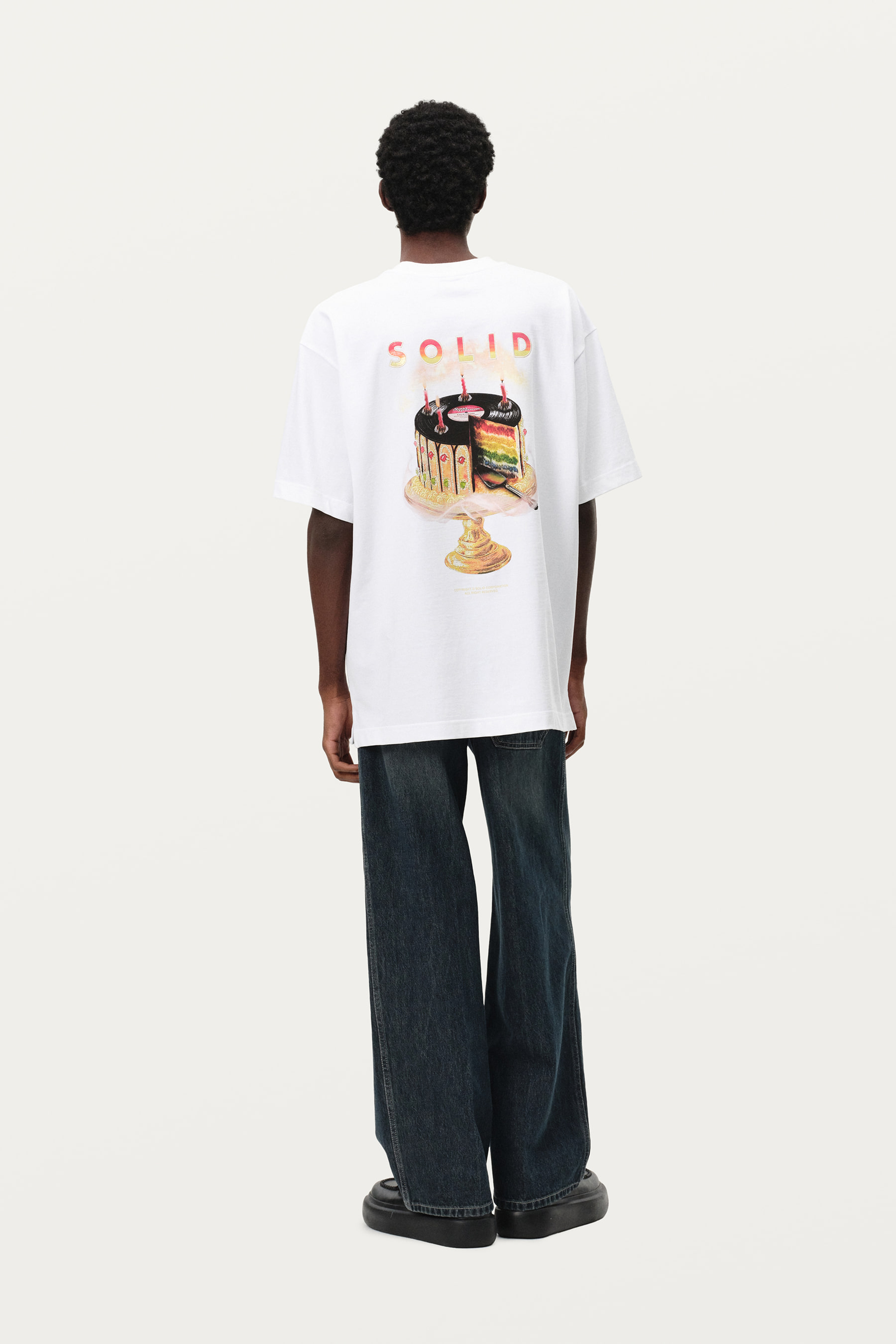 【関税込み】Solid Homme ブルー ロゴパッチ Tシャツ パッチワークTシャツ / COL：NERO ブラック BOB JAPAN