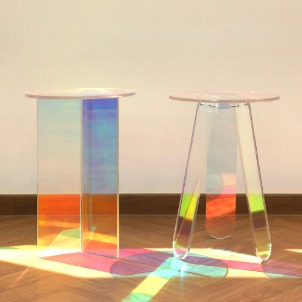 바네스데코 홀로그램 원형 사이드 테이블 (A타입)