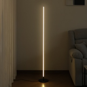 침실 거실 인테리어 LED 수면 무드등 일자 장스탠드 조명 플로어 램프(블랙)