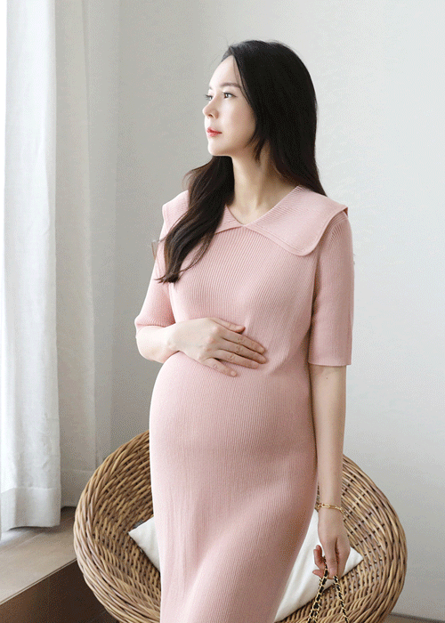Uni-Golji Collar Dress for Maternity