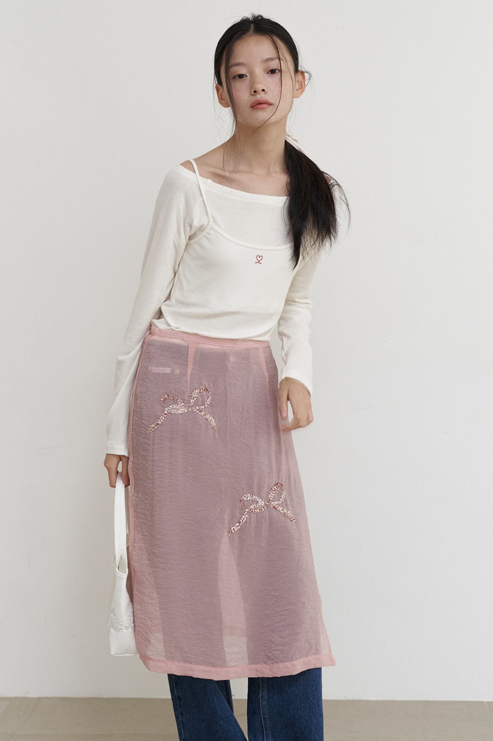 Sequins Layer Skirt (Dusty Pink)