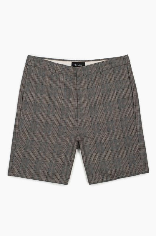 BRIXTON Graduate Slack Short Grey Plaid