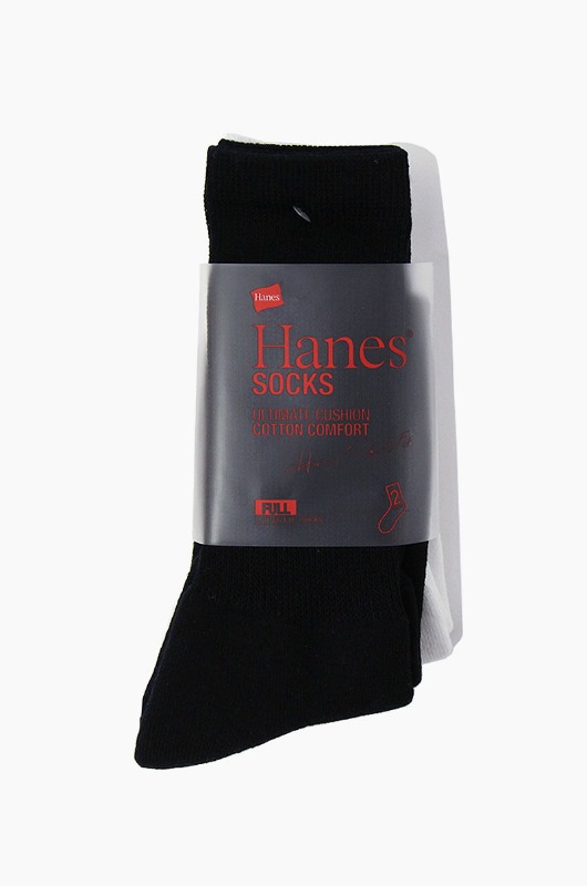 Hanes Basic Socks 2Pack White/Black