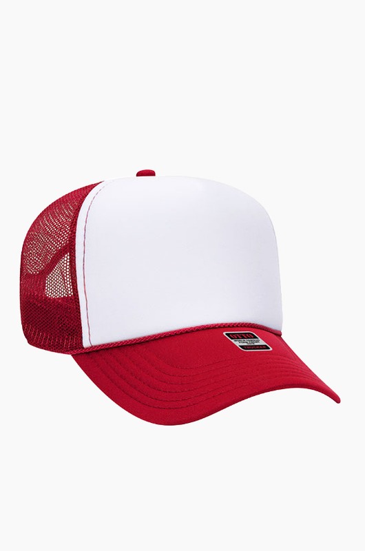 OTTO Trucker Hat 5 Panel Mid Red White Red