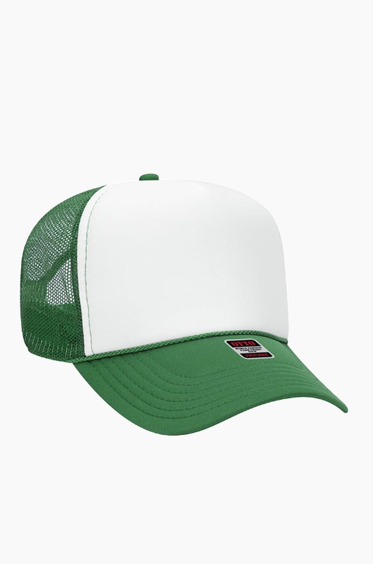OTTO Trucker Hat 5 Panel Mid Green White Green