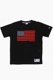 CHAMPION (JAPAN) US Flag S/S(C3-F303) Black