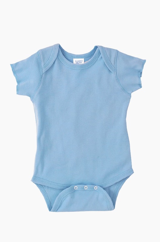 RABBIT SKINS Infant S/S Bodysuit Lt.blue