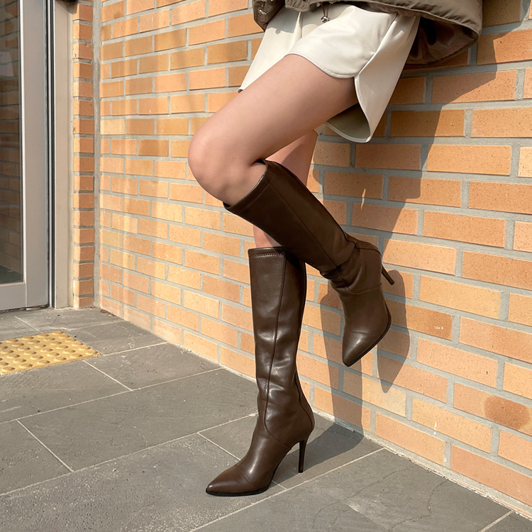 소보제화 공식 온라인스토어 여성 카라라 스틸레토 기모안감 롱부츠 10cm