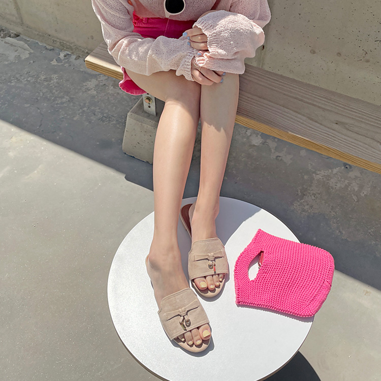 소보제화 공식 온라인스토어 여성 슈티아 스웨이드 플랫 슬리퍼 1cm