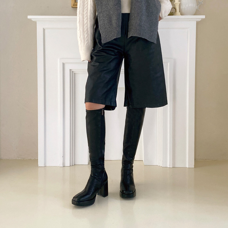 소보제화 공식 온라인스토어 여성 마제핀 베이직 플랫폼 스판 롱부츠 8cm