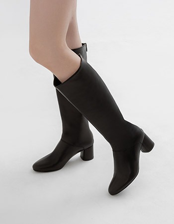 로나 라운드토 베이직 롱부츠 6cm - 라운드 토 디자인의 롱부츠 제품 이미지