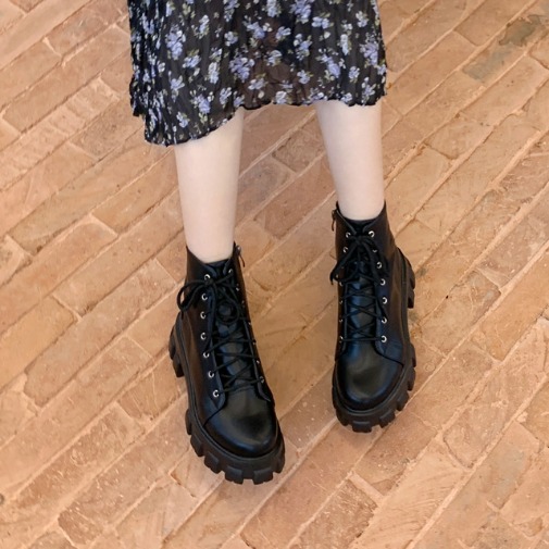 소보제화 공식 온라인스토어 여성 바인스 미들 통굽 워커부츠 5cm