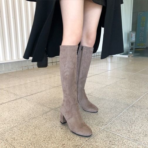 소보제화 공식 온라인스토어 여성 밀러스 스웨이드 기모안감 롱부츠 7cm