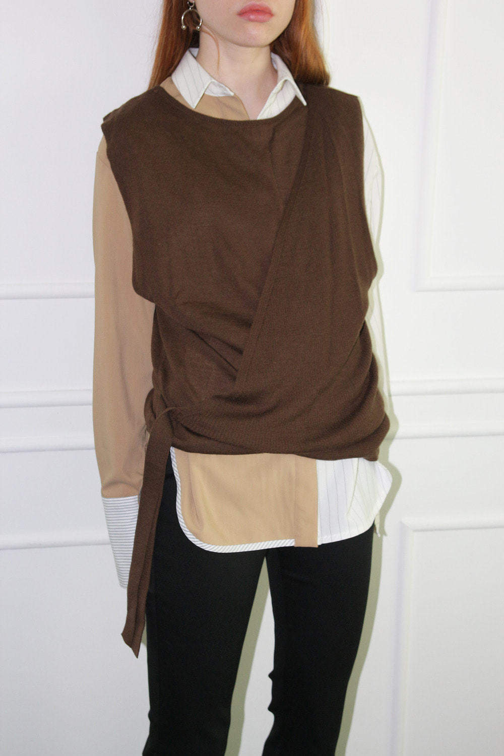 LEGATO STUDIO_shirring vest [brown]
