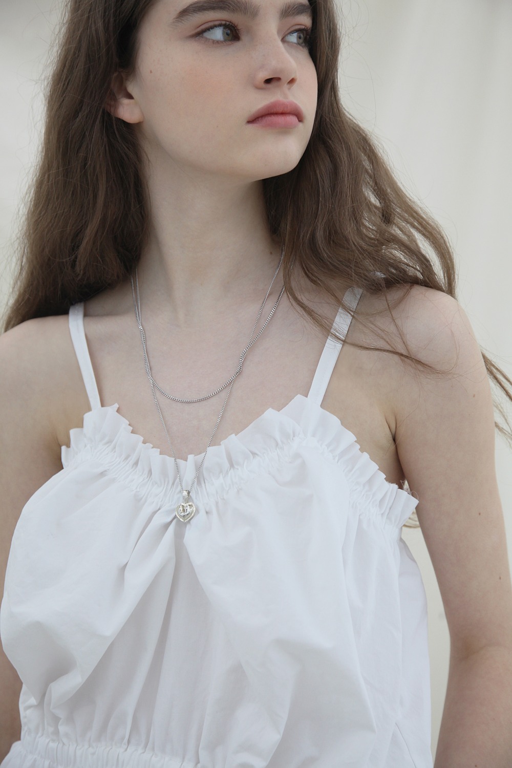 soft heart necklace_ silver