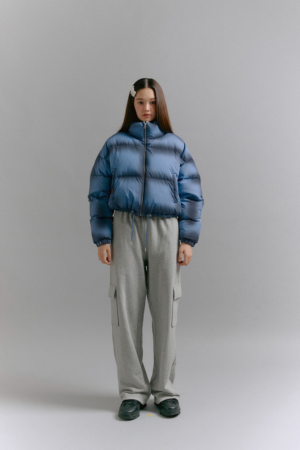 Exclusive/ FOGGY SHORT PUFFER [BLUE]