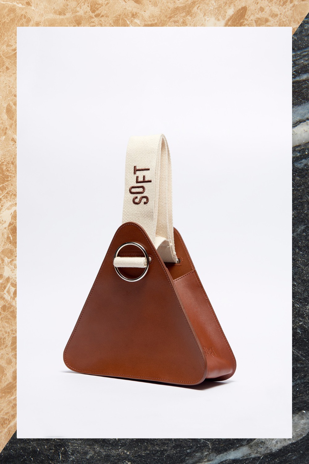 9th_SOFT TRIANGLE BAG - BROWN