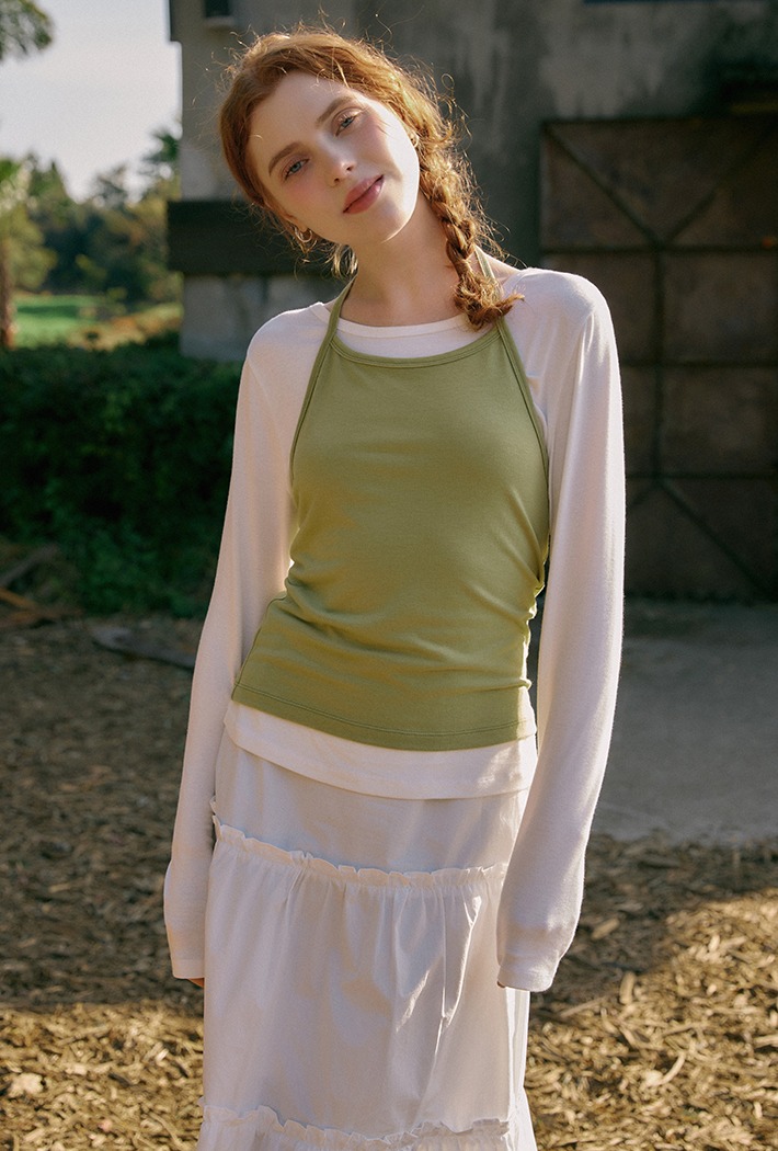 홀터넥 레이어드 긴팔티_SPLWG23G03