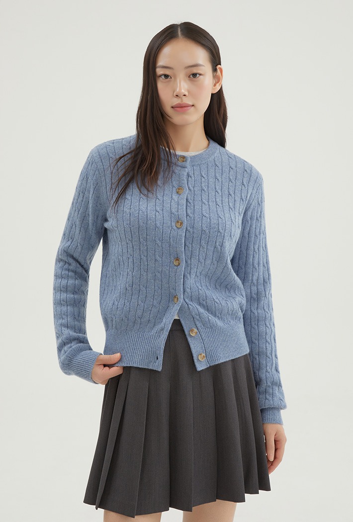 [울블렌드] 라운드넥 케이블 카디건(SPCKF4TG01 RE)_SPCKG12G01