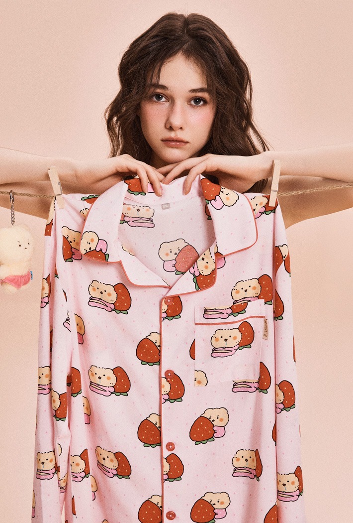 [망그러진곰] 망고미 긴팔 파자마(PINK)_SPPPG23U02