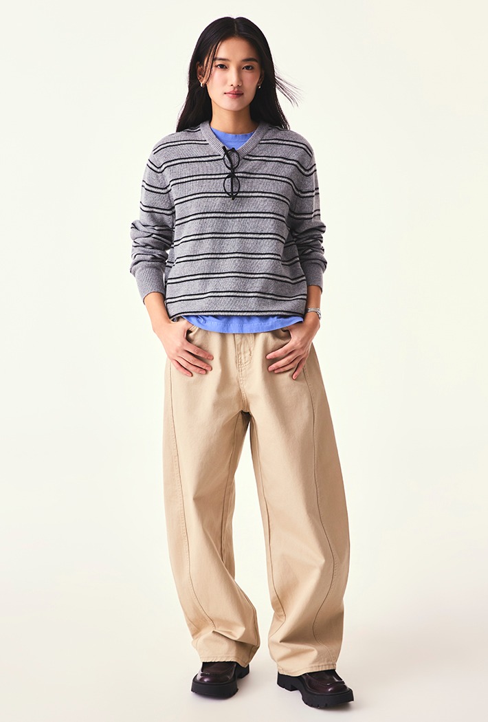 여성 벌룬 와이드 코튼 팬츠_SPTCG23G02