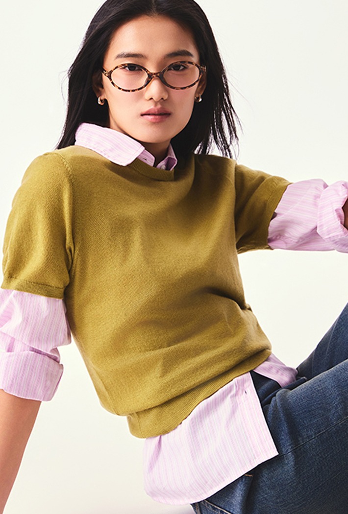 [메리노울블렌드] 여성 라운드넥 반팔 니트_SPKWG23WS1