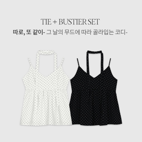 ♥ H O T P I N G ♥ | ドットビスチェブラウス+タイSET【XS-4XL