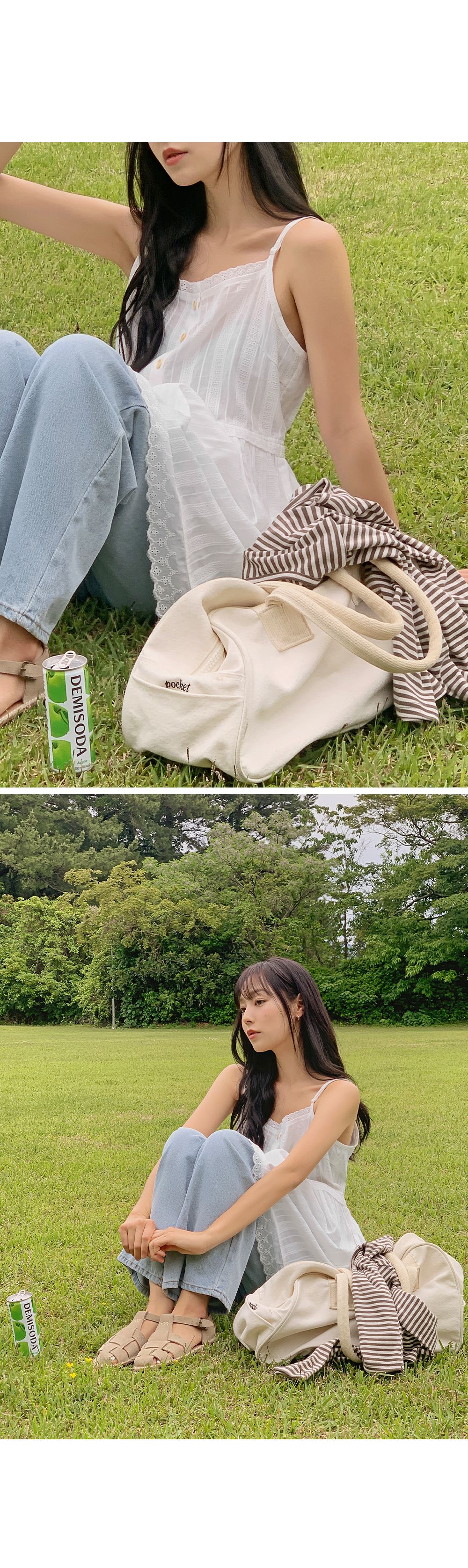 폴리니 코튼 레이스 레이어드 뷔스티에 미니원피스
