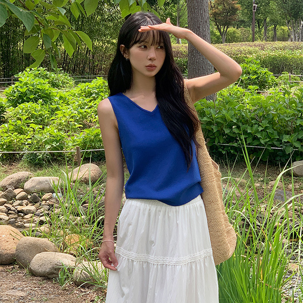 ♥ H O T P I N G ♥ | 前後2wayノースリーブ【XS-4XL】(前後着用-V