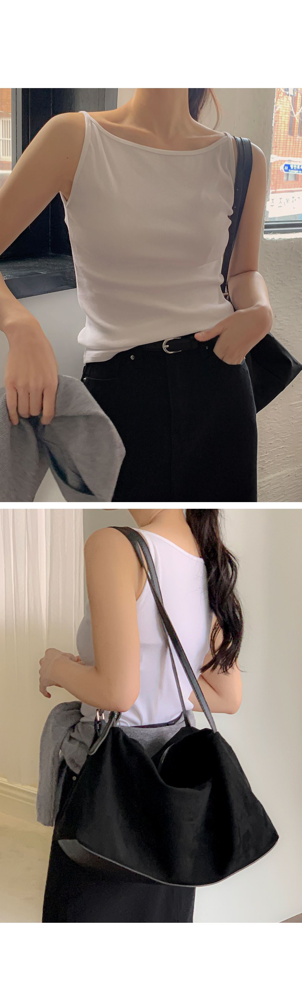 러브유 보트넥 레이어드 민소매 골지나시