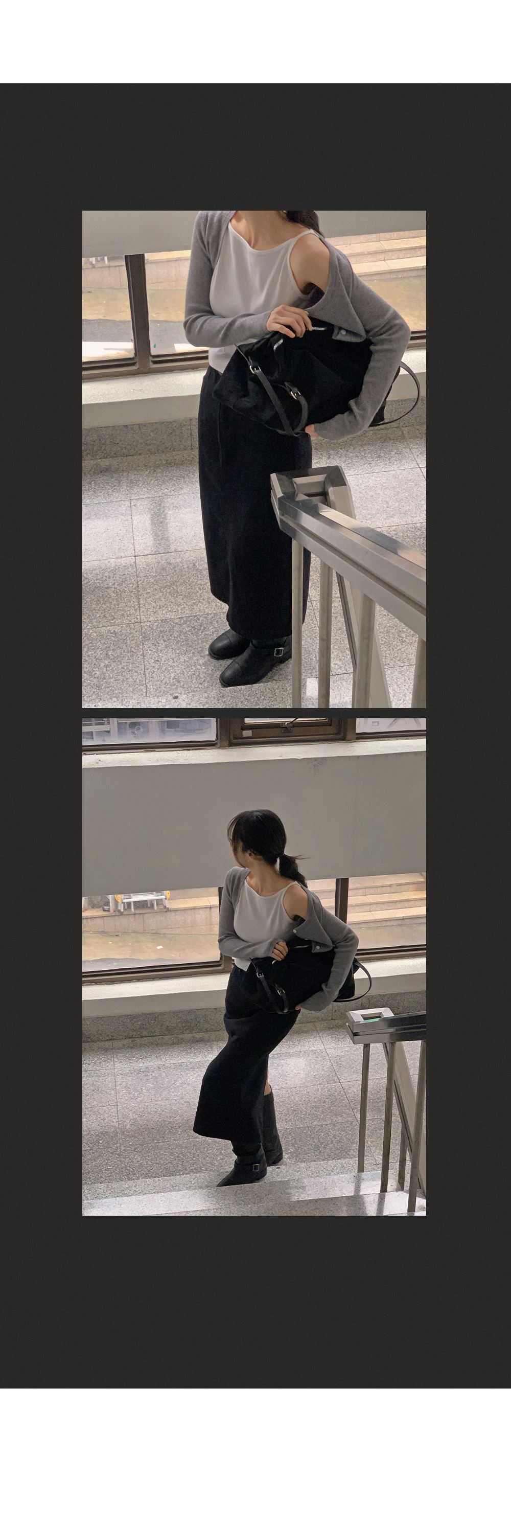 러브유 보트넥 레이어드 민소매 골지나시