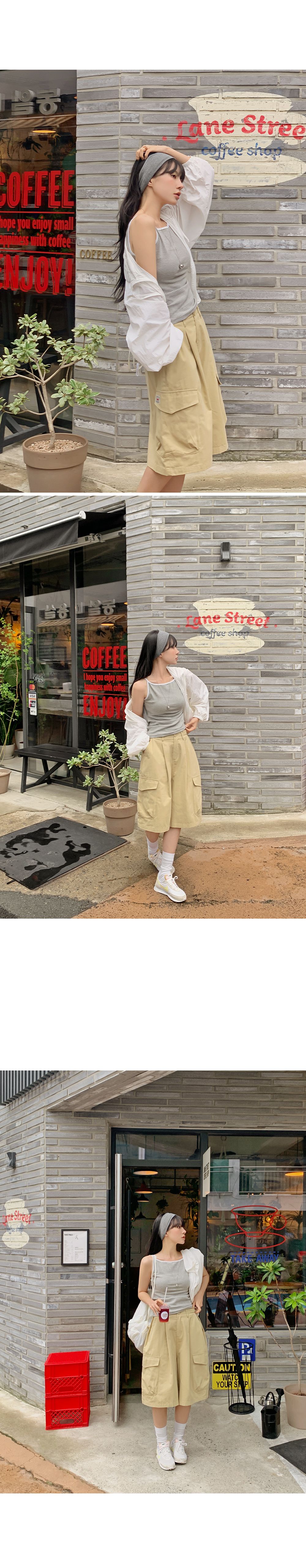 러브유 보트넥 레이어드 민소매 골지나시