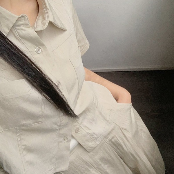 [MADE] 短版純色短袖襯衫(XS~3XL)