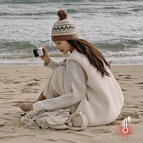 ♥ H O T P I N G ♥ | [リバーシブル可能]Vネックノーカラーボア