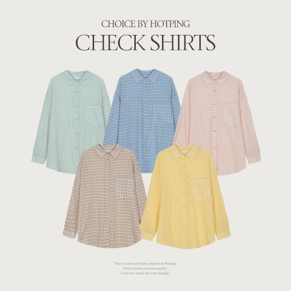 ♥ H O T P I N G ♥ | 5colorsチェック長袖シャツ【XS-2XL