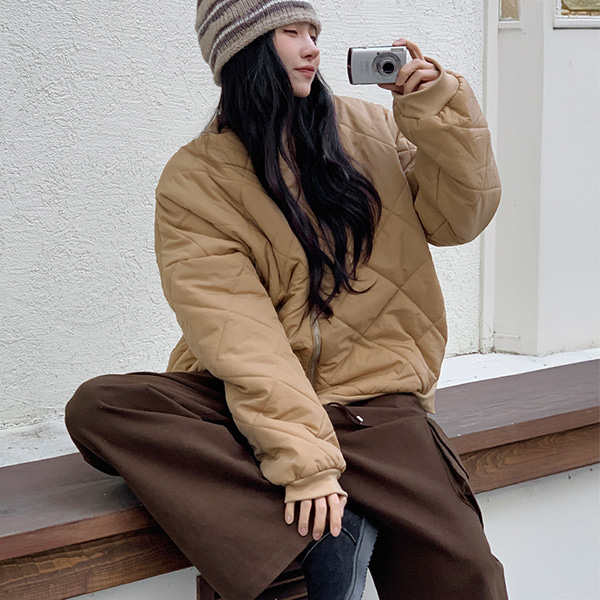 ♥ H O T P I N G ♥ | ルーズフィットキルティングジャケット 【XS