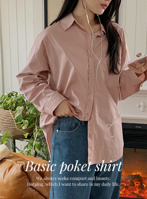 [MADE] 하이린 루즈핏 포켓 긴팔셔츠(44~100) (가을-신상-베스트-코튼-컬러셔츠-빅사이즈셔츠-간절기-여행룩-데일리룩-체형커버)