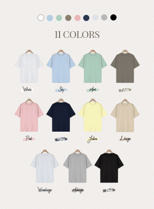 圓領素面基礎T恤 11色(XS~2XL) (百搭-寬版上衣-短袖-基本款-寬版-素面-加大尺寸-簡便-每日穿搭-素T)